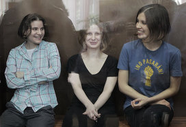 Pussy Riot members during sentencing hearing