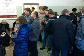Outside the courtroom