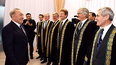 Kazakhstan's First President Nursultan Nazarbayev and Judges of the AIFC Court 